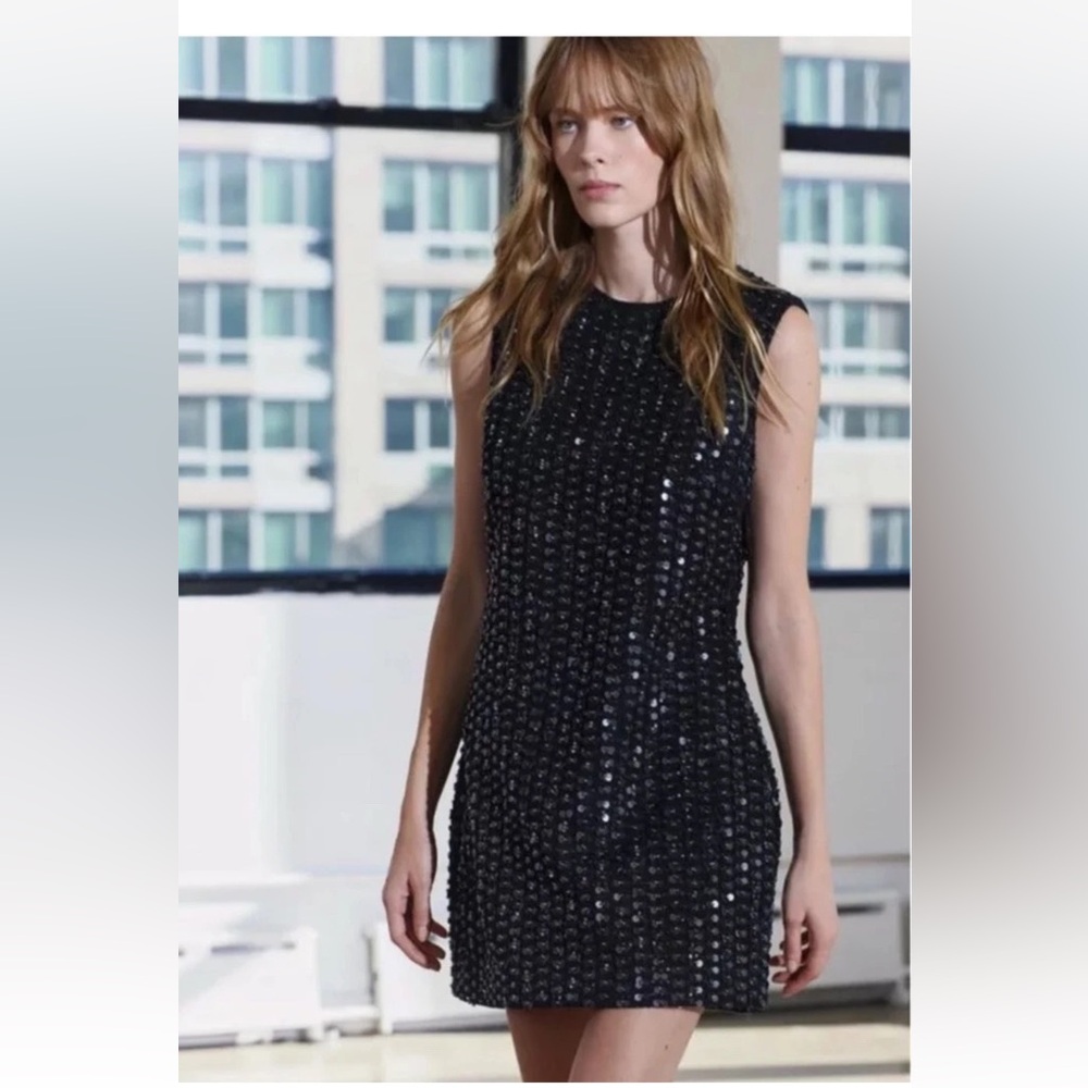 NWT Zara Sequin Tweed Mini Dress S